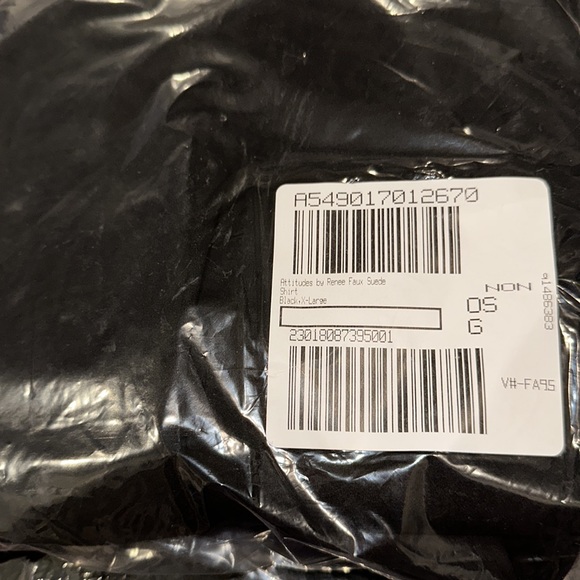 Attitudes by Renee Faux Suede Shirt Black Size XL - Picture 3 of 3